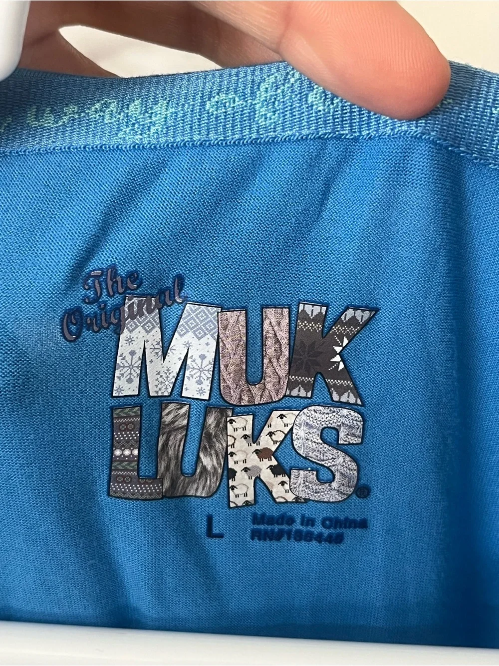 NWT Muk Luks Cloud Knit Sleepwear Crossover t-shirt Top - L